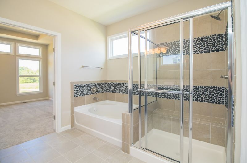 Corner Shower with Sliding Doors